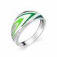 Серебряное кольцо АЛЬКОР 01-0954/ЭМ84-00 с фианитом, эмалью и цирконием