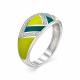 Серебряное кольцо АЛЬКОР 01-0960/ЭМ73-00 с фианитом и эмалью