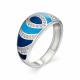 Серебряное кольцо АЛЬКОР 01-0961/ЭМ33-00 с фианитом и эмалью