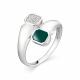 Серебряное кольцо АЛЬКОР 01-0974/ЭМ67-00 с фианитом, эмалью и цирконием