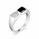 Серебряное кольцо АЛЬКОР 01-0977/0ЭМ3-00 с фианитом и эмалью