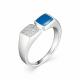 Серебряное кольцо АЛЬКОР 01-0977/ЭМ39-00 с фианитом и эмалью