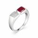 Серебряное кольцо АЛЬКОР 01-0977/ЭМ45-00 с фианитом и эмалью