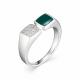 Серебряное кольцо АЛЬКОР 01-0977/ЭМ67-00 с фианитом и эмалью