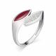 Серебряное кольцо АЛЬКОР 01-0978/ЭМ45-00 с эмалью и цирконием