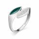 Серебряное кольцо АЛЬКОР 01-0978/ЭМ67-00 с фианитом и эмалью