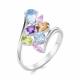Серебряное кольцо АЛЬКОР 01-1017/0М18-00 с топазом, аметистом, хризолитом, цитрином, миксом камней и ювелирным кристаллом