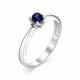 Серебряное кольцо АЛЬКОР 01-1073/000С-00 с сапфиром