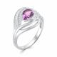 Серебряное кольцо АЛЬКОР 01-1101/ЮСАМ-00 с фианитом и ювелирным кристаллом