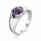 Серебряное кольцо АЛЬКОР 01-1128/00АМ-00 с аметистом