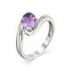 Серебряное кольцо АЛЬКОР 01-1130/00АМ-00 с аметистом