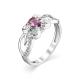 Серебряное кольцо АЛЬКОР 01-1144/ЮСАМ-00 с фианитом и ювелирным кристаллом