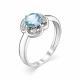 Серебряное кольцо АЛЬКОР 01-1161/00ТБ-00 с топазом