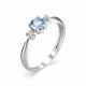 Серебряное кольцо АЛЬКОР 01-1347/00ТБ-00 с топазом и фианитом