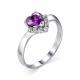 Серебряное кольцо АЛЬКОР 01-1421/0КЦ8-00 с фианитом