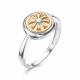 Серебряное кольцо Алькор с золотой накладкой и бриллиантом 01-1444/000Б-00