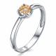 Серебряное кольцо Алькор с золотой накладкой и бриллиантом 01-1446/000Б-00