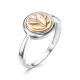 Серебряное кольцо АЛЬКОР с золотой накладкой и бриллиантом 01-1455/000Б-00