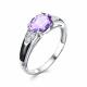 Серебряное кольцо АЛЬКОР 01-1459/0М30-00 с фианитом, аметистом и эмалью