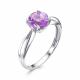 Серебряное кольцо АЛЬКОР 01-1464/00АМ-00 с аметистом