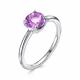 Серебряное кольцо АЛЬКОР 01-1466/00АМ-00 с аметистом
