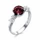Серебряное кольцо АЛЬКОР 01-1469/00ГР-00 с фианитом и гранатом