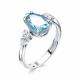 Серебряное кольцо АЛЬКОР 01-1528/00ТБ-00 с топазом и фианитом