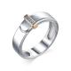 Серебряное кольцо Алькор с золотой накладкой и бриллиантом 01-1583/000Б-00