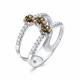Серебряное кольцо АЛЬКОР 01-1593/00СТ-00 с фианитом и султанитом