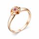 Серебряное кольцо АЛЬКОР 01-1626/000Р-06 с рубином