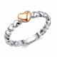Серебряное кольцо АЛЬКОР с золотой накладкой и бриллиантом 01-1635/000Б-00
