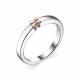 Серебряное кольцо Алькор с золотой накладкой и бриллиантом 01-1649/000Б-00