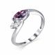 Серебряное кольцо АЛЬКОР 01-1679/0АЛТ-00 с фианитом и ювелирным кристаллом