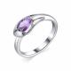Серебряное кольцо АЛЬКОР 01-1689/00АМ-00 с аметистом