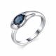 Серебряное кольцо АЛЬКОР 01-1689/00НС-00 с гидротермальным сапфиром