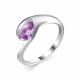 Серебряное кольцо АЛЬКОР 01-1690/00АМ-00 с аметистом