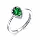 Серебряное кольцо АЛЬКОР 01-1697/00НИ-00 с гидротермальным изумрудом