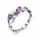 Серебряное кольцо АЛЬКОР 01-1706/00АМ-00 с аметистом