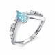 Серебряное кольцо АЛЬКОР 01-1716/00ТБ-00 с топазом и фианитом