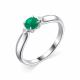 Серебряное кольцо АЛЬКОР 01-1809/БРАГ-00 с бриллиантом и агатом