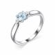 Серебряное кольцо АЛЬКОР 01-1809/БРТБ-00 с топазом и бриллиантом