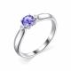 Серебряное кольцо АЛЬКОР 01-1809/БРТЗ-00 с бриллиантом и танзанитом