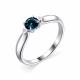 Серебряное кольцо АЛЬКОР 01-1809/БРТЛ-00 с бриллиантом и Лондон топазом