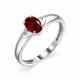 Серебряное кольцо АЛЬКОР 01-1810/БРГР-00 с бриллиантом и гранатом