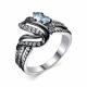Серебряное кольцо АЛЬКОР 01-1813/00ТБ-00 с топазом и фианитом