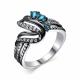 Серебряное кольцо АЛЬКОР 01-1813/00ТЛ-00 с фианитом и Лондон топазом