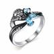 Серебряное кольцо АЛЬКОР 01-1816/00ТБ-00 с топазом и фианитом