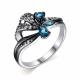 Серебряное кольцо АЛЬКОР 01-1816/00ТЛ-00 с фианитом и Лондон топазом