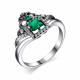 Серебряное кольцо АЛЬКОР 01-1819/00АГ-00 с фианитом и агатом