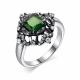 Серебряное кольцо АЛЬКОР 01-1820/000П-00 с фианитом и празиолитом